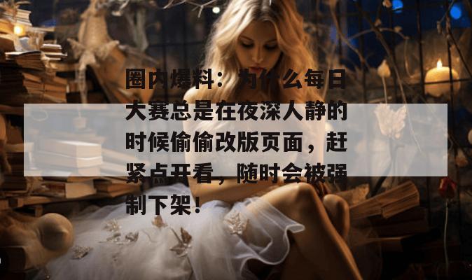 圈内爆料：为什么每日大赛总是在夜深人静的时候偷偷改版页面，赶紧点开看，随时会被强制下架！